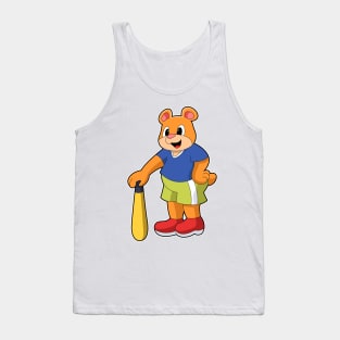 Bear at Baseball with Baseball bat Tank Top